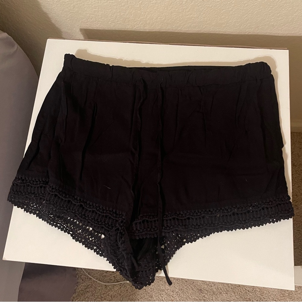 Black flowy shorts